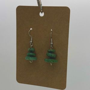 Jade Christmas Tree Earrings